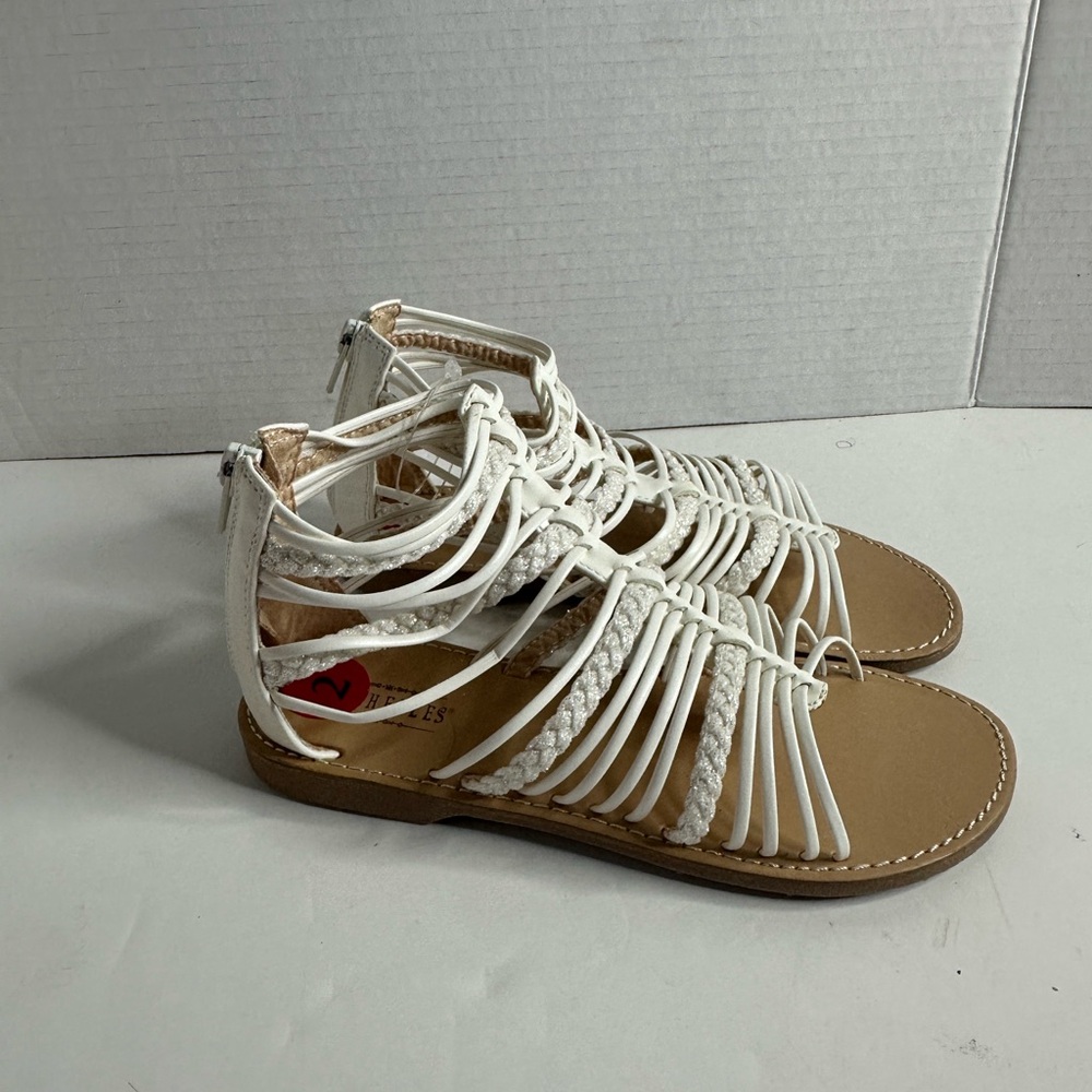 Seychelles Kids-Girls Gladiator Sandals White Glitter Size 2